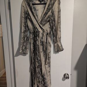 Snakeskin Print Wrap Dress